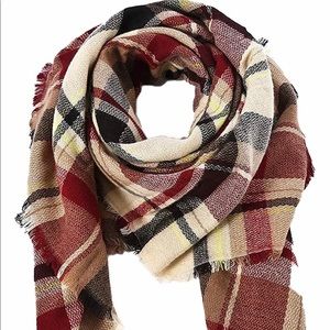 Cashmere-Like Oversized Plaid Scarf Blanket